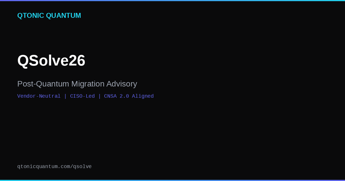 QSolve | Post-Quantum Solution Ecosystem | Qtonic Quantum